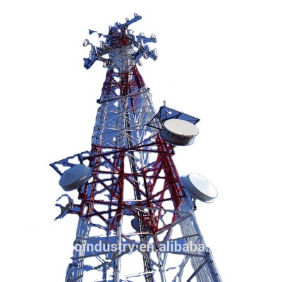 self supporting Cell Phone Signal Broadcasting antenna fm radio station Communications iron 3 legged angular tower